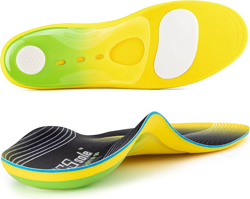 Photo 1 of PCSsole Plantar Fasciitis Insoles - 220+lbs Heavy Duty High Arch Support Inserts Comfort Arch Support Insoles with Shock Absorbing Gel - Flat Feet - Orthotic Foot Pain Relief Insoles for Men Women
