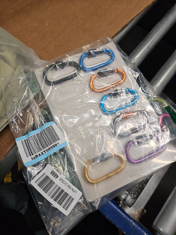 Photo 2 of Carago Carabiner Clips with Screw Gate, 10 Pack Carabiners Hiking Clips with 7.5mm Diameter Aluminum Rod
