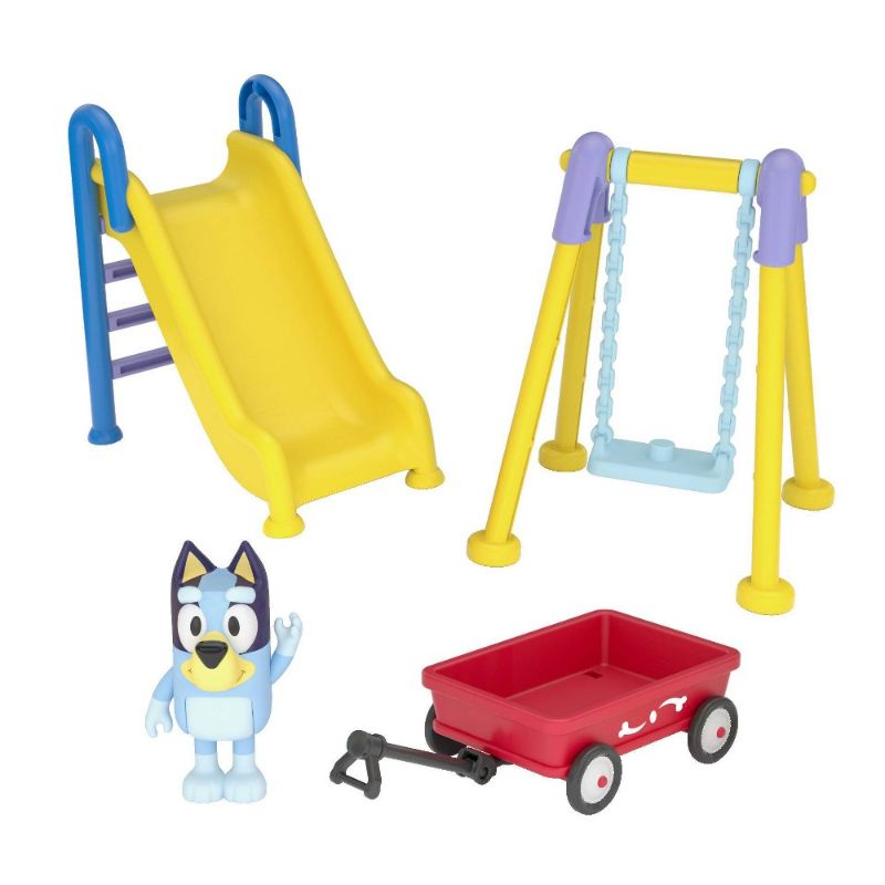 Photo 1 of Bluey Park Playset 2.5" Figure, Wagon, Swing Set, and Slide