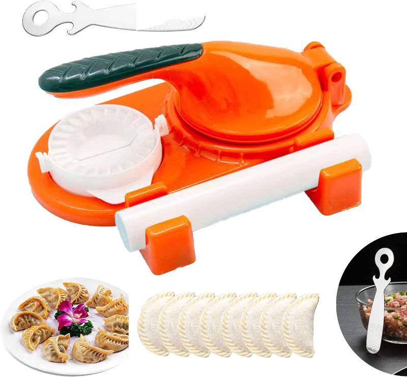 Photo 1 of **"MISSING 1 PART**2 in 1 Dumpling Maker, Dumpling Skin Maker Dumpling Moulds, Empanada Maker Press, Baking Pastry Manual Artifact for Pressing Dumpling Skin Wrapper Mould Dough Press Maker (Orange)
