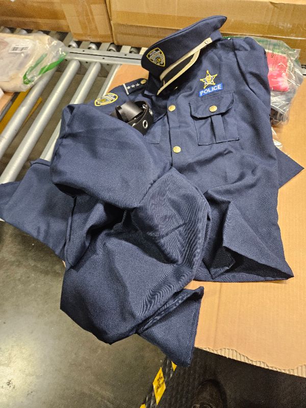 Photo 2 of **LIKE NEW**Kangaroo Deluxe Police Costume For Kids I Role Play Dressup Include Police Hat, Shirt, Pants, Belt, Holster, and Whistle
