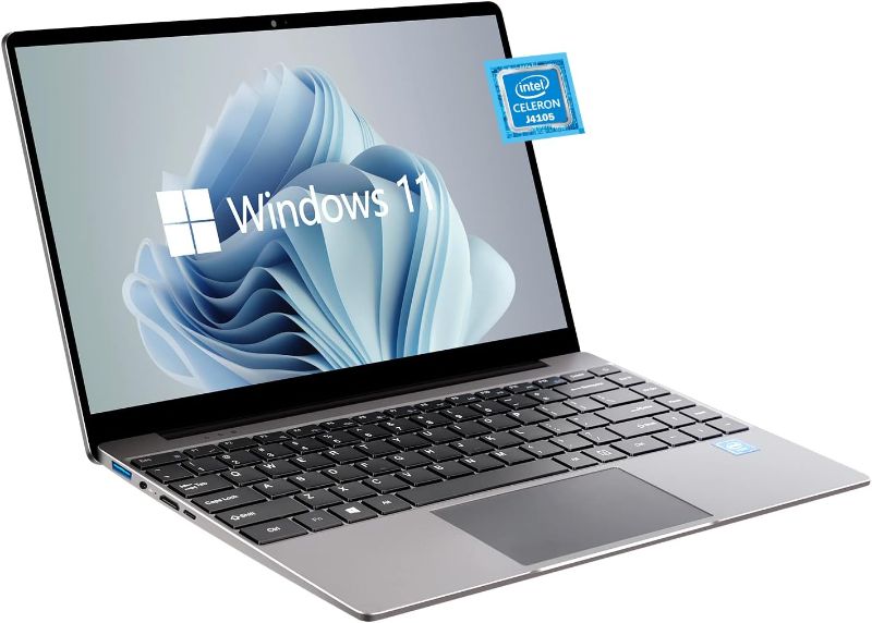 Photo 1 of VGKE [Windows 11 Pro] B14 Air Windows 11 Laptop, 14.1" Full HD 1920 * 1080 IPS, Intel Celeron J4105 Processor, 8GB RAM LPDDR4, 512GB SSD, Metal Body, Grey
