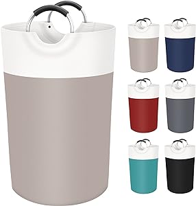 Photo 1 of 
Laundry Baskets, Dirty Clothes Hamper, Waterproof Laundry Basket with Foam Protected Aluminum Handles for College Dorm, Family 90L (Khaki)