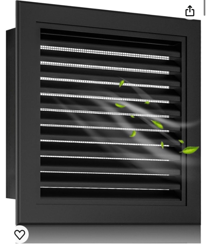 Photo 1 of 18" x 18" Aluminum Gable Vent with Screen - Stylish Louvered Vents for Effective Attic and Shed Ventilation - Essential Home Improvement, Vent Opening: 16" x 16"