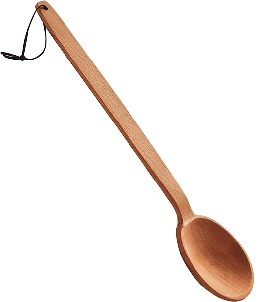 Photo 1 of  Heavy Duty Large Wooden Spoon 18-inch, Long Handle Cooking Spoon With a Scoop. Nonstick Big Spoon for Stirring, Mixing Cajun Crawfish Boil, Wall Décor. Super Strong Sturdy Giant Hardwood Spoon