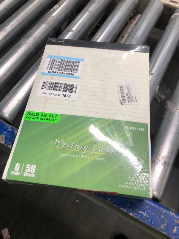 Photo 1 of Mintra Office Legal Pads, ((Basic 6pk - (Green Paper) (8.5in x 11in (Narrow Ruled), 6pk (Green Tint)) 8.5in x 11in (Narrow Ruled) 6pk (Green Tint)