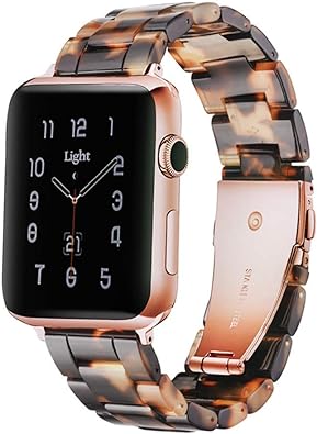 Photo 1 of Light Apple Watch Band-Fashion Resin iWatch Bands Bracelet Compatible with Stainless Steel Buckle for Apple Watch Ultra 2 1 Series 9 Series 8 7 Series 6 Series SE Series 5 Series 4 Series 3 Series 2 1