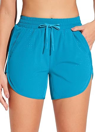 Photo 1 of BALEAF Women's 5" Mesh Swim Shorts Modest Quick Dry Adjustable Drawstring Board Shorts with Liner Pockets UPF50+