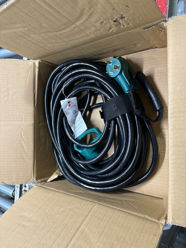 Photo 2 of GearIT 30-Amp Extension Cord for RV and Auto, (75-Feet) 3-Prong 125-Volt 10/3 STW 10AWG Gauge 3 Wire, NEMA TT-30P to TT-30R, Outdoor Camper Power Cord 75 Feet Green
*not as pictured*