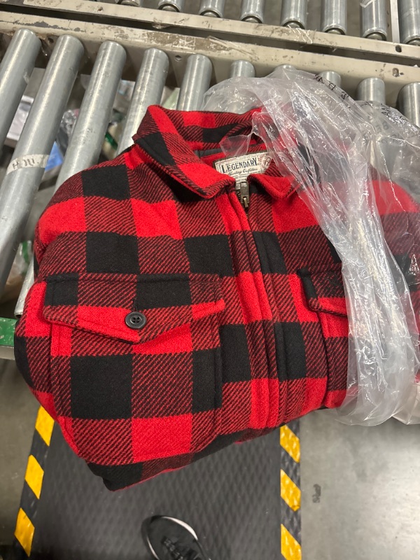 Photo 2 of Legendary Whitetails Men's Tough as Buck Outdoorsman Wool Coat, Winter Outerwear Jacket, Insulated Work Clothing Buffalo Plaid Large