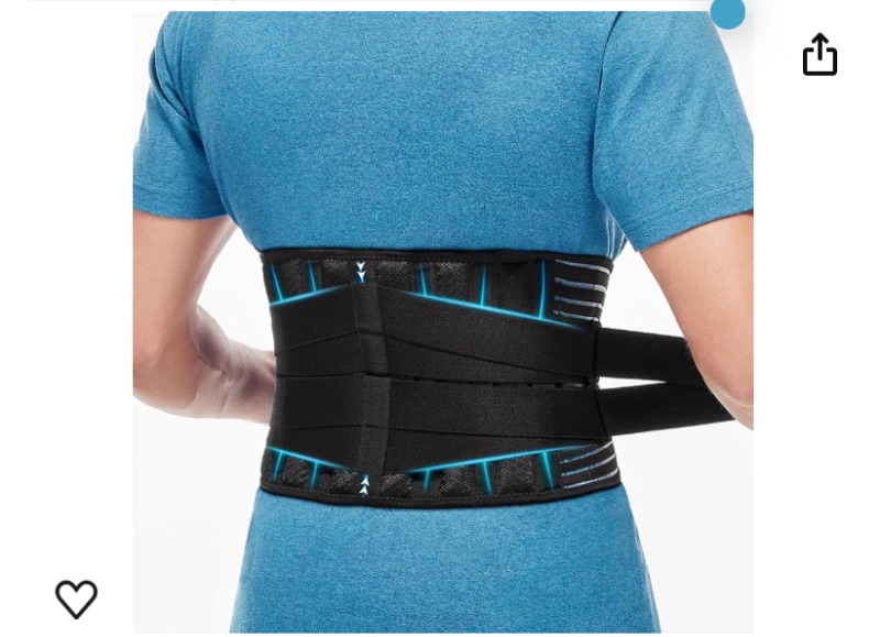 Photo 1 of Glofit Back Braces for Lower Back Pain Relief with 6 Stays, Breathable Back Support Belt for Men/Women for work, Anti-skid lumbar support belt with 16-hole Mesh for sciatica (Not exact)