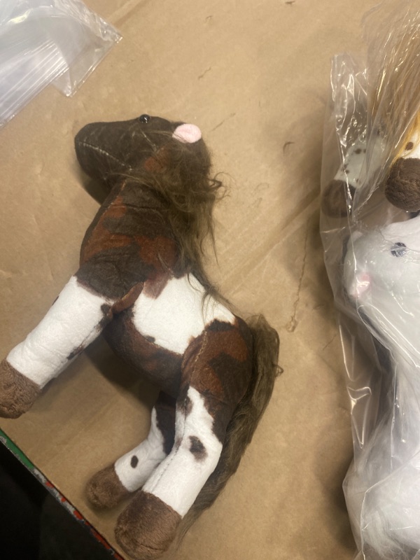 Photo 1 of 4 Pcs Stuffed Horse Toy 8 Inch Horse Plush Stuffed Horse Animals Cute Plush Horse Assorted White Stuffed Horse Toy Brown Plush Animals Gifts Party Favors Supplies Decoration