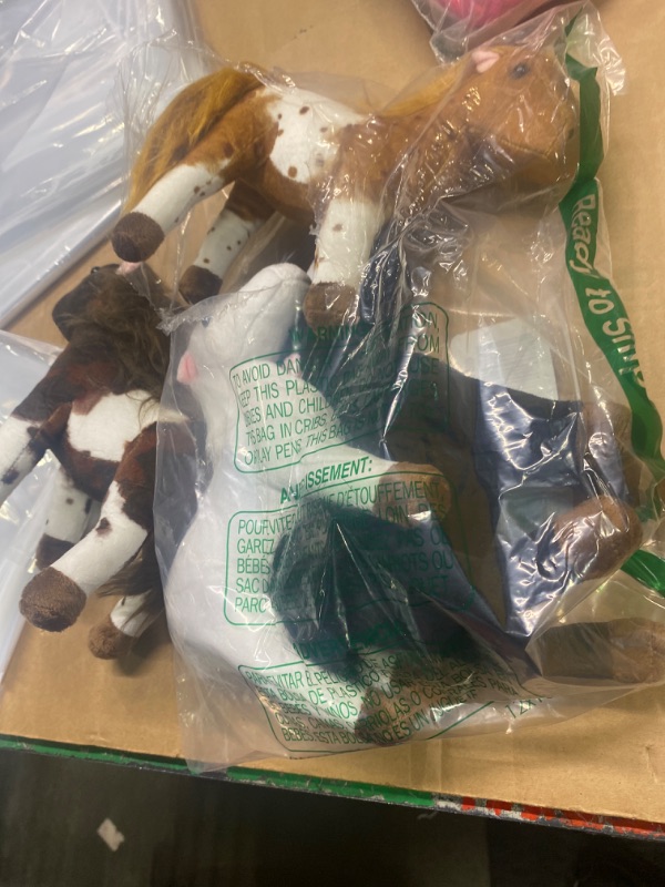 Photo 1 of 4 Pcs Stuffed Horse Toy 8 Inch Horse Plush Stuffed Horse Animals Cute Plush Horse Assorted White Stuffed Horse Toy Brown Plush Animals Gifts Party Favors Supplies Decoration