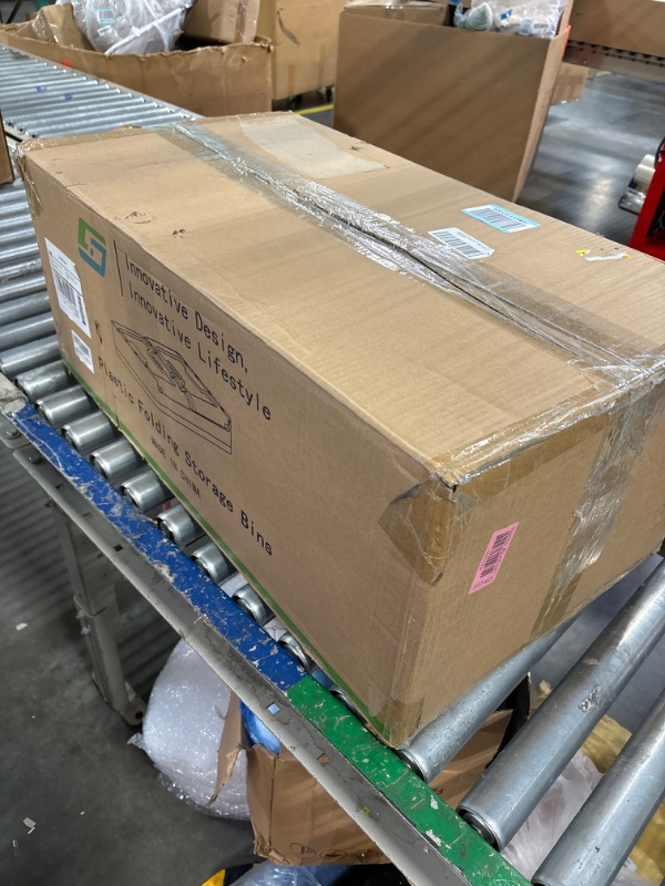 Photo 1 of Large Stackable Storage Bins, 3 Packs 27Gal Closet Organizers and Storage, Collapsible Storage Bins Open Front, Storage Bins with Wheels, Plastic Storage Bins with Latch Doors for Home Storage, Dorm White 27 Gal-3 Pack