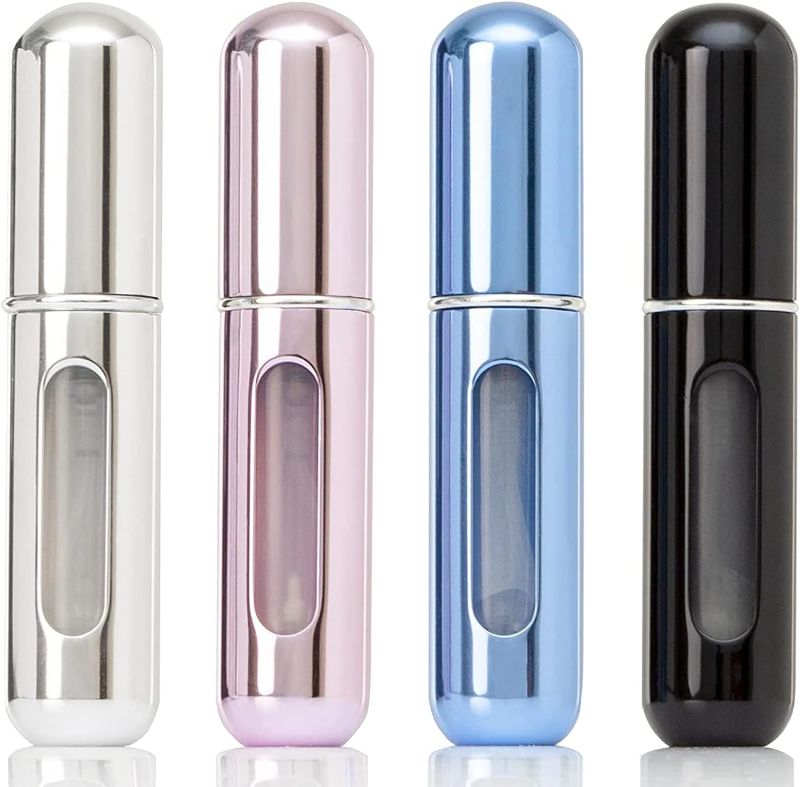 Photo 1 of 4PCS Refillable Perfume Atomizer Bottle, Travel Perfume Mini Spray Bottles, Cologne Dispenser, Portable Empty Perfume Spray Bottle, Container with Bag