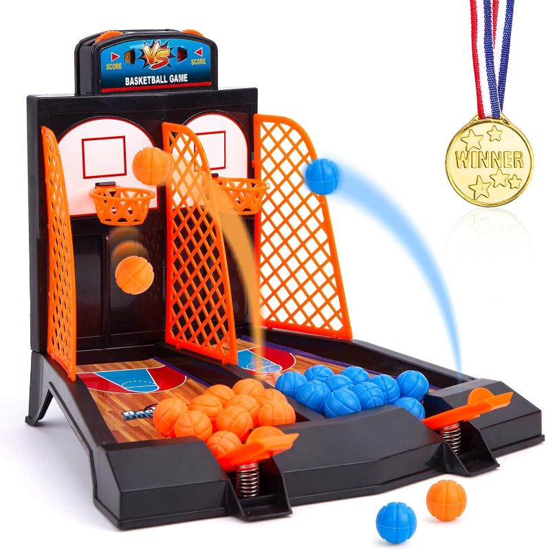 Photo 1 of 3 otters Basketball Shooting Game, 29PCS Tabletop Game Set Desktop Toys Arcade Basketball Game for Kids Adults Game Sports Favors Stress Relief