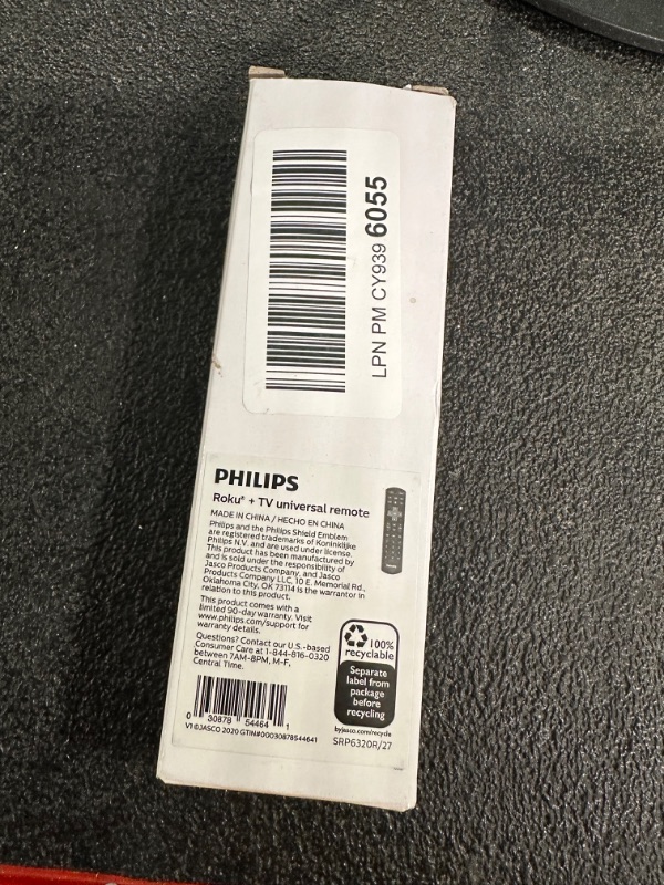 Photo 1 of Universal Remote Control by Philips, Roku Universal Replacement Remote, Compatible with Samsung, Smart TVs, 2 Device, Black, SRP6320R/27 Roku Replacement + Universal Remote