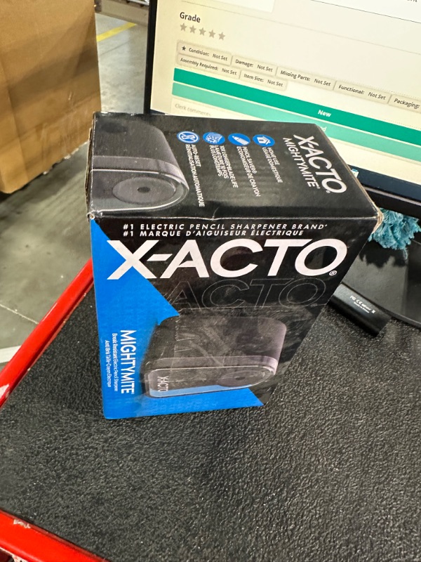 Photo 2 of X-ACTO Pencil Sharpener, Mighty Mite Electric Pencil Sharpener with Pencil Saver, SafeStart Motor, Small Pencil Sharpener Perfect for Teacher and Homeschooling Supplies, Black, 1 Count