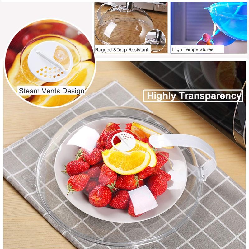 Photo 1 of 2 Pack Microwave Plate Cover, Transparent Microwave Splatter Cover XL, Microwave Food Cover Microwave Splatter Guard Lid Anti-Splatter with Steam Vents Handle Keeps Microwave Oven Clean