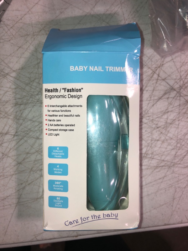 Photo 2 of Baby Nail Trimmer Electric No Sharp Claws Hurt, Baby Nail File Kit Manicure Set,6 in 1 Safety Cutter Trimmer Clipper for Toes and Fingers Blue