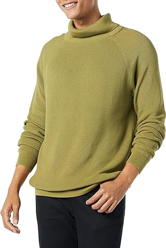 Photo 1 of Amazon Essentials Men's 100% Cotton Rib Knit Turtleneck Sweater