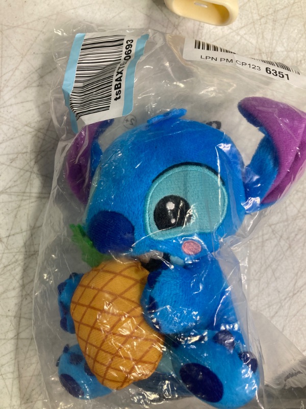 Photo 3 of Disney Stitch Small Plush Stitch and Pineapple, Stuffed Animal, Blue, Alien, Officially Licensed Kids Toys for Ages 2 Up by Just Play Stitch & Pineapple