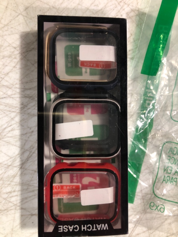 Photo 1 of 6 Pack Hard PC Case Built in Tempered Glass Screen Protector Compatible with Apple Watch Series 9 8 7 45mm, Rontion Ultra-Thin Scratch Resistant Overall Protective Bumper Cover for iWatch 45mm 45mm Black+Blue+Starlight+Silver+Red+Gold