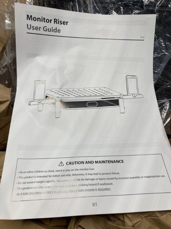 Photo 3 of ***image similar to the original*** Zimilar Monitor Stand Riser with Metal Mesh Drawer, Height Adjustable Monitor Riser with Phone Holder for Computer, Laptop, Printer, Notebook, Premium Metal Computer Monitor Stand with Storage