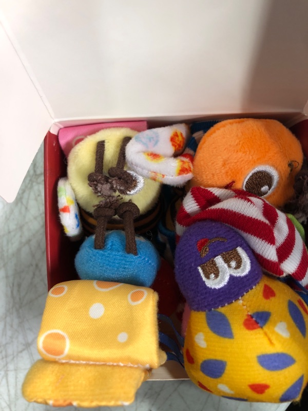 Photo 1 of BLOOBLOOMAX Wrist Rattles Foot Finder Rattle Sock Baby Toddlor Toy,Rattle Toy,Arm Hand Bracelet Rattle,Feet Leg Ankle Socks, Present Gift for Newborn Infant Babies Boy Girl Bebe (4 Bugs)