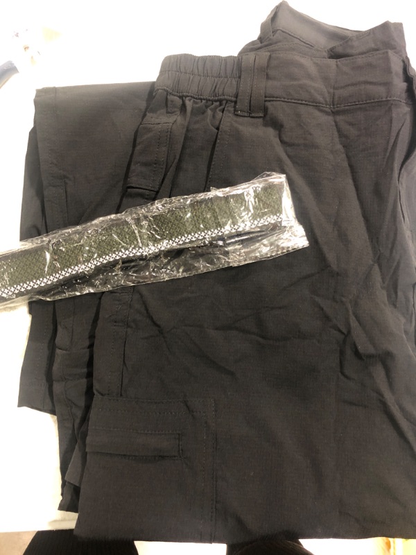 Photo 1 of Boys Cargo Pants Kids' Hiking Quick Dry Lightweight Convertible Youth Waterproof Outdoor Camping Fishing Scout Pants 14 Years 9016#black