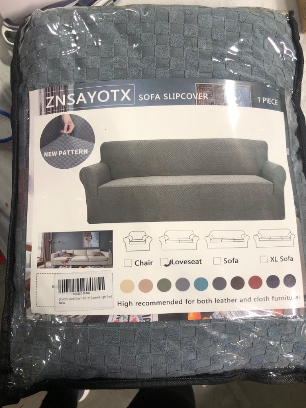 Photo 2 of ZNSAYOTX 1 Piece Jacquard Couch Covers for 3 Cushion Couch Living Room High Stretch Sofa Cover Pets Dogs Friendly Anti Slip Thickened Slipcovers Furniture Protector (Sofa, Light Grey) Large (72"-92") Light Grey
