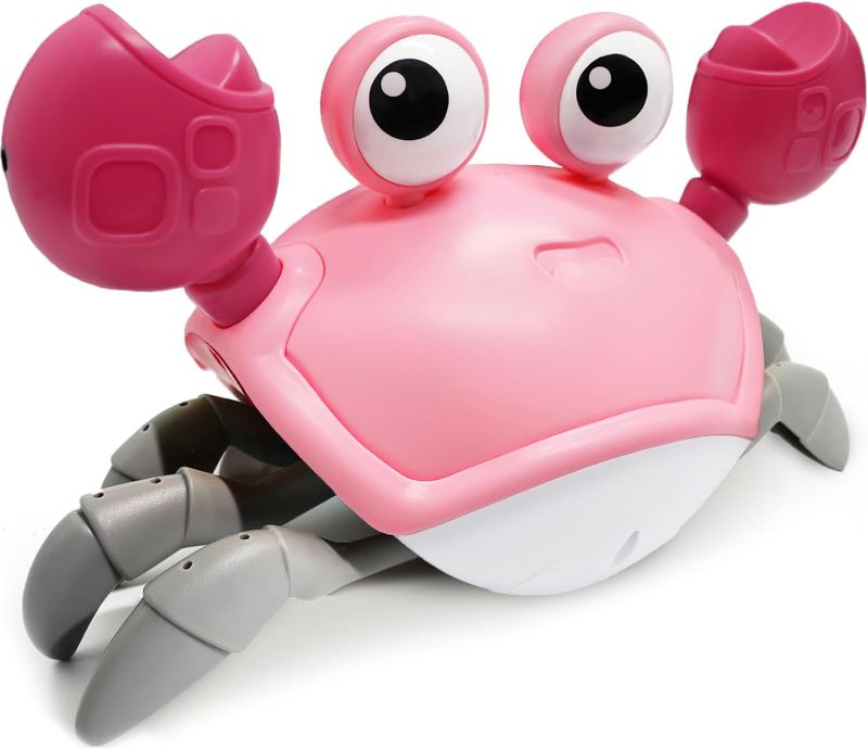 Photo 1 of Crawling Crab Baby Toy - Interactive Toddler Tummy Time with Smart Sensor, Music and Dancing - Perfect Boy/Girl Gift for 6-18 Month Olds (Pink)