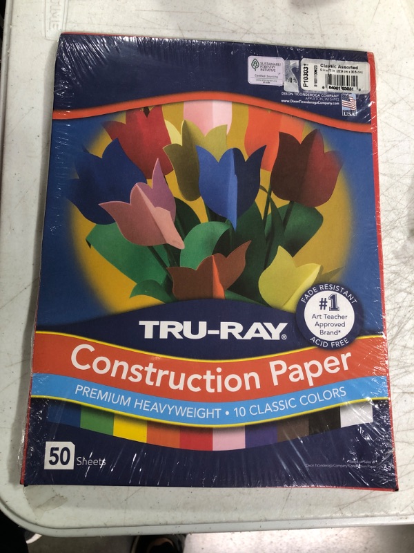 Photo 2 of Pacon Tru-Ray Construction Paper, Assorted Colors, 9" x 12" - 50 count