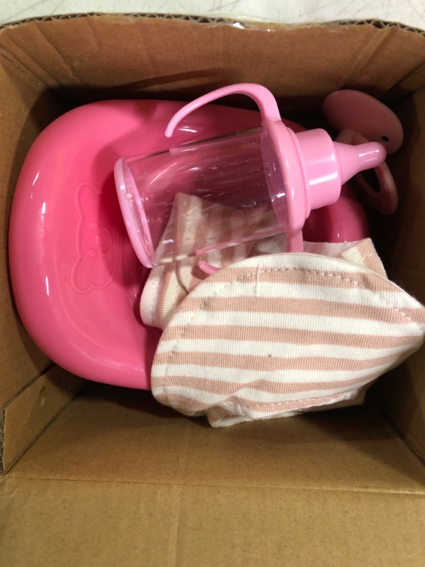 Photo 1 of eDollable Realistic Baby Doll Accessories Set Toys for 12 inch Dolls Includes Bib,Pacifier,Diaper and Feeding Bottle Perfect for Kids, Toddlers, and Girls