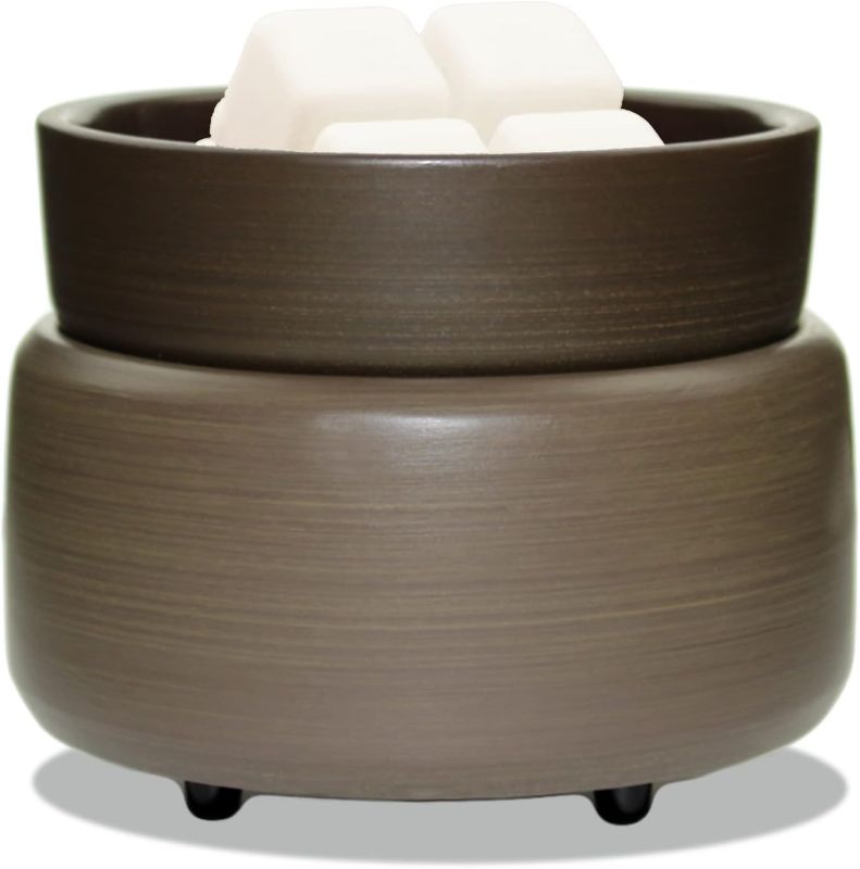 Photo 1 of Candle Warmers 2-in-1 Candle and Fragrance Cube Warmer (Mocha