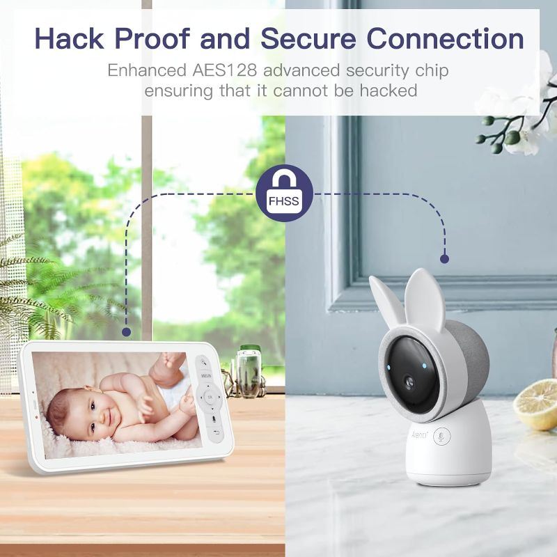 Photo 1 of ARENTI Split-Screen Video Baby Monitor, Audio Monitor with Two 2K UHD WiFi Cameras,5" Color 720P Display,Night Vision,Cry Detection,Motion Detection,Temp&Humidity Sensor,Two Way Talk,App Control