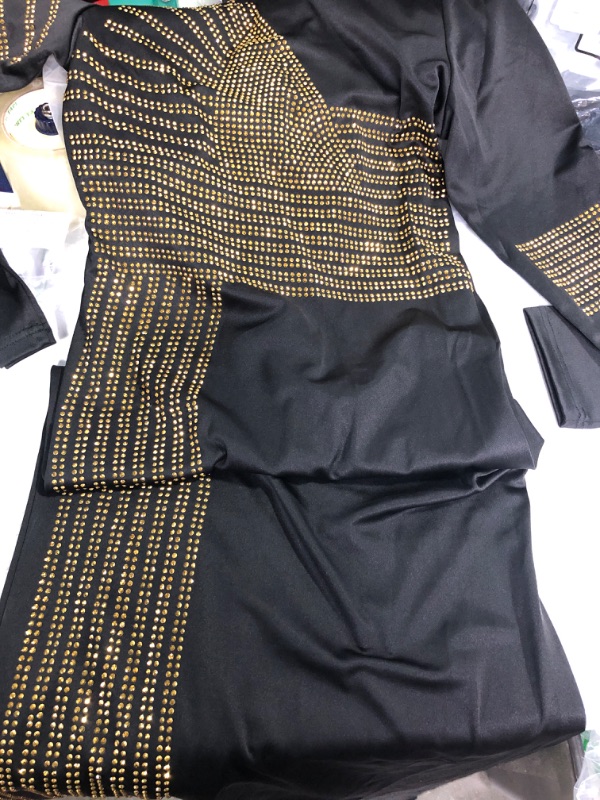 Photo 1 of PORRCEY Women's Sexy Rhinestone Long Sleeve Night Club Dress Party Clubwear Evening Dress