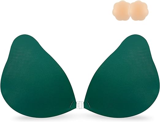 Photo 1 of Niidor Adhesive Sticky Bra Pear-Shape Cup Strapless Invisible Reusable Bra with Nipple Covers for Women Size D