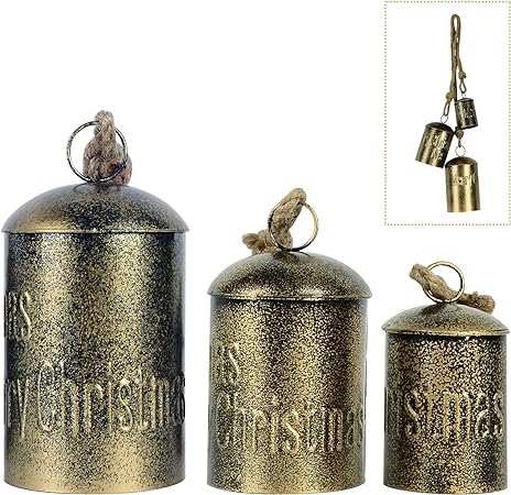 Photo 1 of Cow Bells Christmas Decor, Handicrafts Chirtmas Bells, Rustic Bells Christmas Decor, 3Pcs Brass Bells, Antique Gpld Bells for Christmas Decorations, Bronze Wind Chime Bells