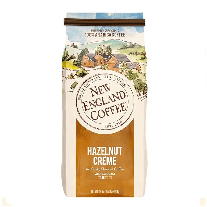 Photo 1 of New England Coffee Hazelnut Crème Medium Roast Ground Coffee 22 oz. Bag Hazelnut Crème 22 Ounce (Pack of 1) Exp 10/12/2024