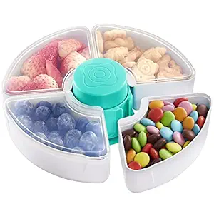 Photo 1 of HEETA Baby Food Storage Container, Snack Box for Kids with 4 Removable Compartment and Lids, Reusable Snack Containers, Food Grade PP Material, BPA & PVC Free (Green)
