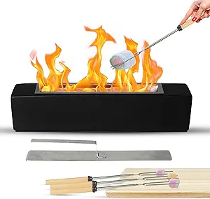 Photo 1 of Tabletop Fire Pit, Smores Maker Kit, Table Top Firepit Outdoor, Indoor and Outdoor Smokeless Tabletop Fireplace, Portable Mini Indoor Table Top Firepit, Rectangular Tabletop Fire Pit