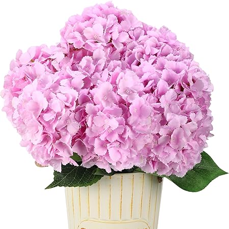 Photo 1 of Hotop 12 Pieces Spring Artificial Hydrangea for Wedding Flowers Fake Silk Hydrangea Flowers Faux Flowers with Stems for Birthday DIY Bouquet Home Decorations Flower Arrangement Supplies(Purple)
