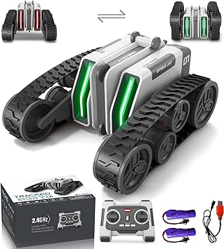 Photo 1 of Remote Control Car, RC Cars with Tracked Double-Sided RC Crawler Driving 360° Rotating Lights RC Stunt Car Toy Gifts Presents for Xmas Birthday Chirstams Party Boys/Girls Ages 6+