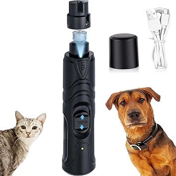 Photo 1 of Dog Nail Grinder - Electric Dog Nail Trimmers for Large Dogs, Dog Nail Clippers for Pet Grooming, Adjustable Speed Rechargeable Nail Cutter with LED Light for Dogs Cats Pets