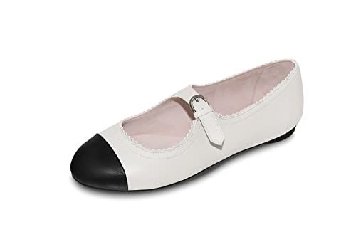 Photo 1 of Bloch Women's Cassiopeia Ballet Flat, White/Black, 9
