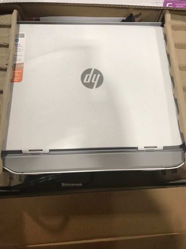 Photo 2 of HP DeskJet 2755e Wireless Color All-in-One Printer with bonus 6 months Instant Ink (26K67A), white