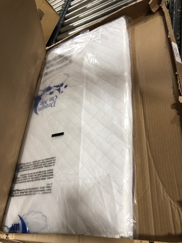 Photo 2 of Dream On Me Universal Cradle Mattress | Waterproof | 2” Fiber Core | Cradle Mattress | Greenguard Gold Certified | 36" x 18" White Check Vinyl Cover