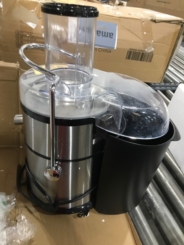 Photo 2 of KOIOS Centrifugal Juicer Machines, Juice Extractor with Extra Large 3inch Feed Chute, 304 Stainless Steel Filter, High Juice Yield for Fruits and Vegetables, Easy to Clean, 100% BPA-Free, 1200W Powerful, Dishwasher Safe, Included Brush