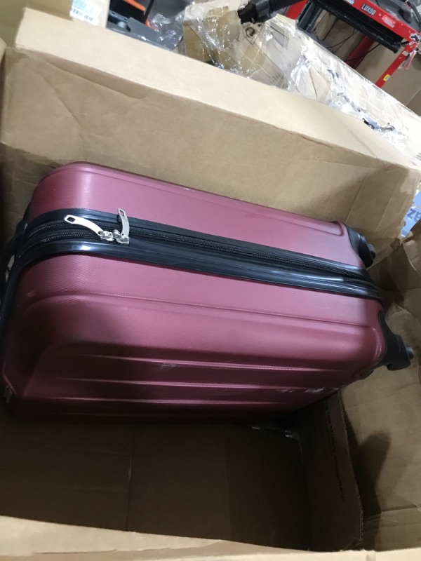 Photo 2 of Elite Luggage Expandable Hardside Carry-On Spinner Luggage, Burgundy, 21-Inch Carry-on 21-Inch Burgundy